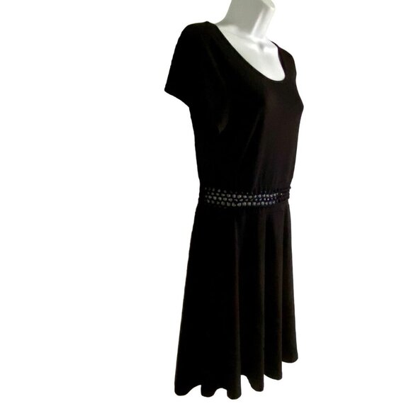 Love Fire Black Short Sleeve Dress Eyelet Waist Cutout Detail Junior's Large - Picture 3 of 11